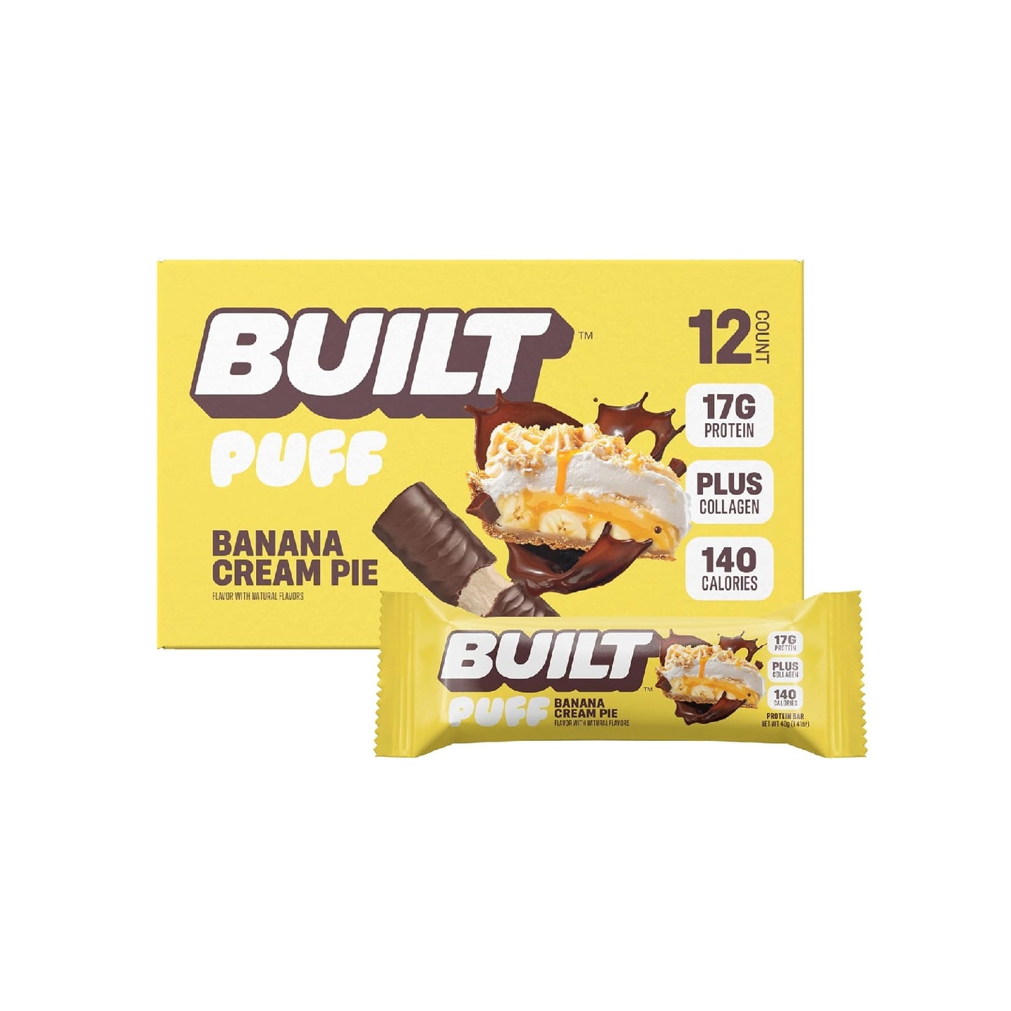 Built Bar Puff Protein Bars – 15g Protein-12 Count