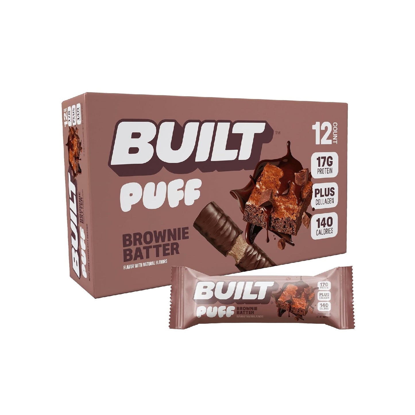 Built Bar Puff Protein Bars – 15g Protein-12 Count