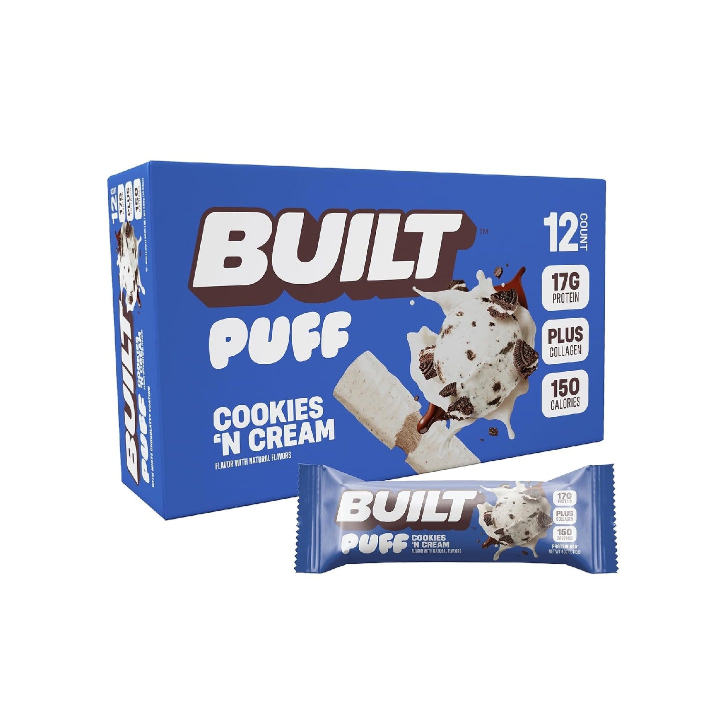 Built Bar Puff Protein Bars – 15g Protein-12 Count