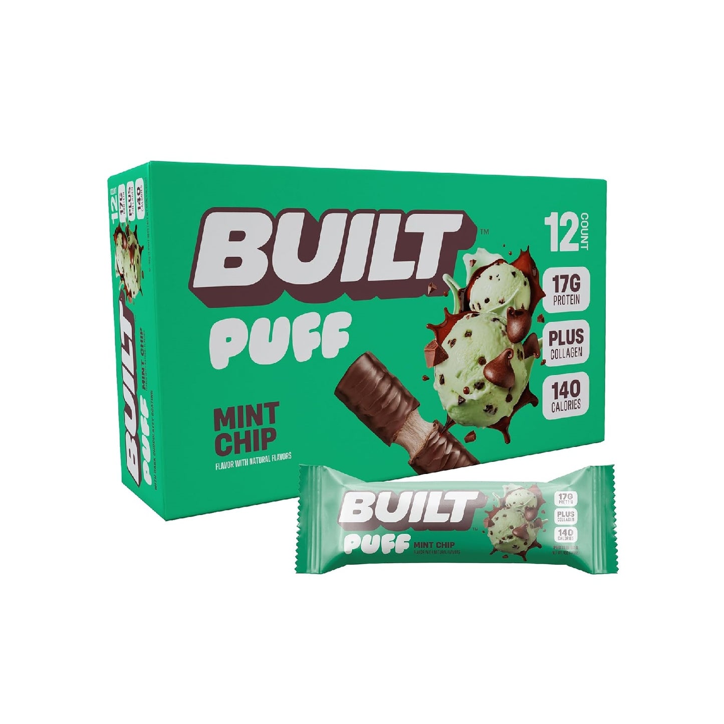 Built Bar Puff Protein Bars – 15g Protein-12 Count