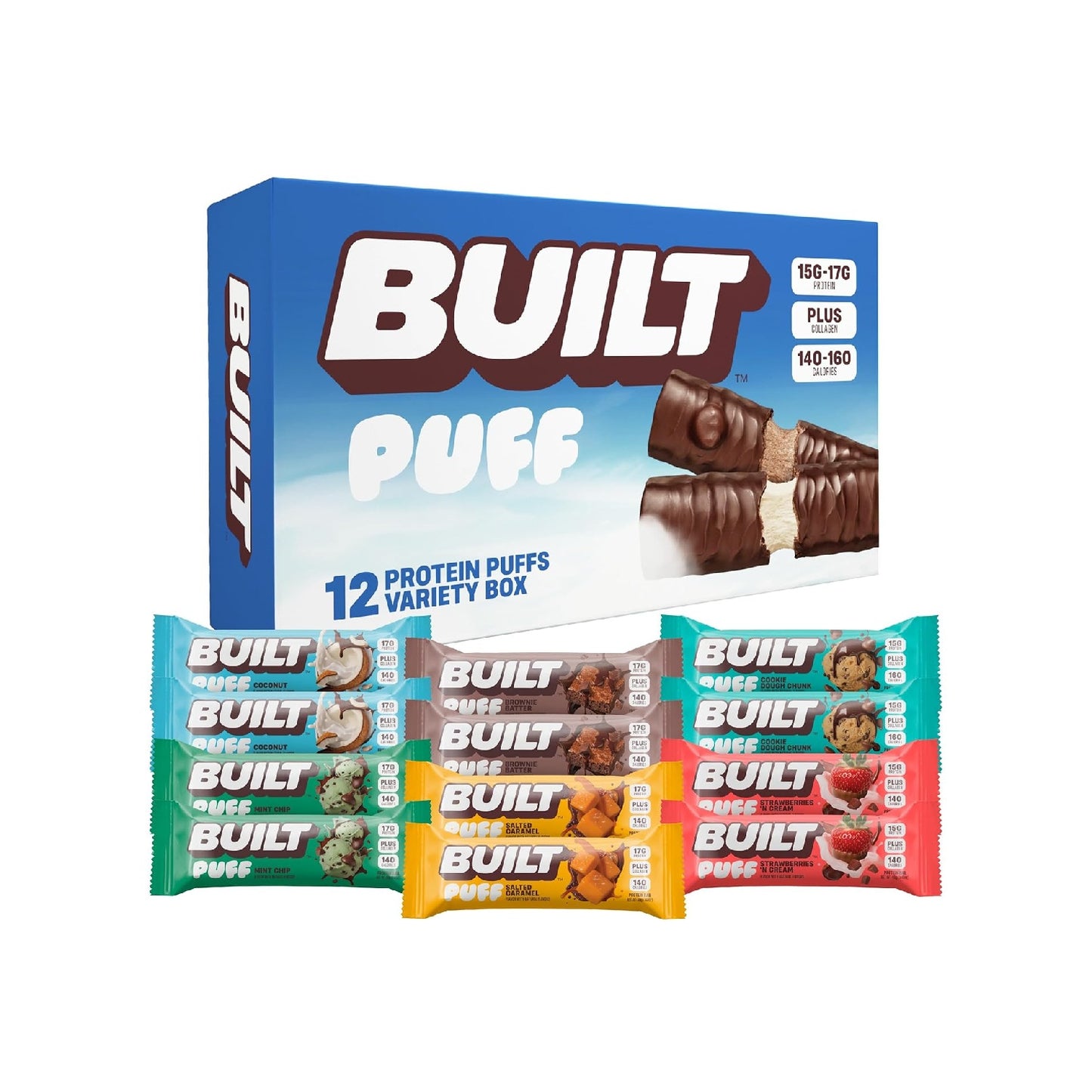 Built Bar Puff Protein Bars – 15g Protein-12 Count