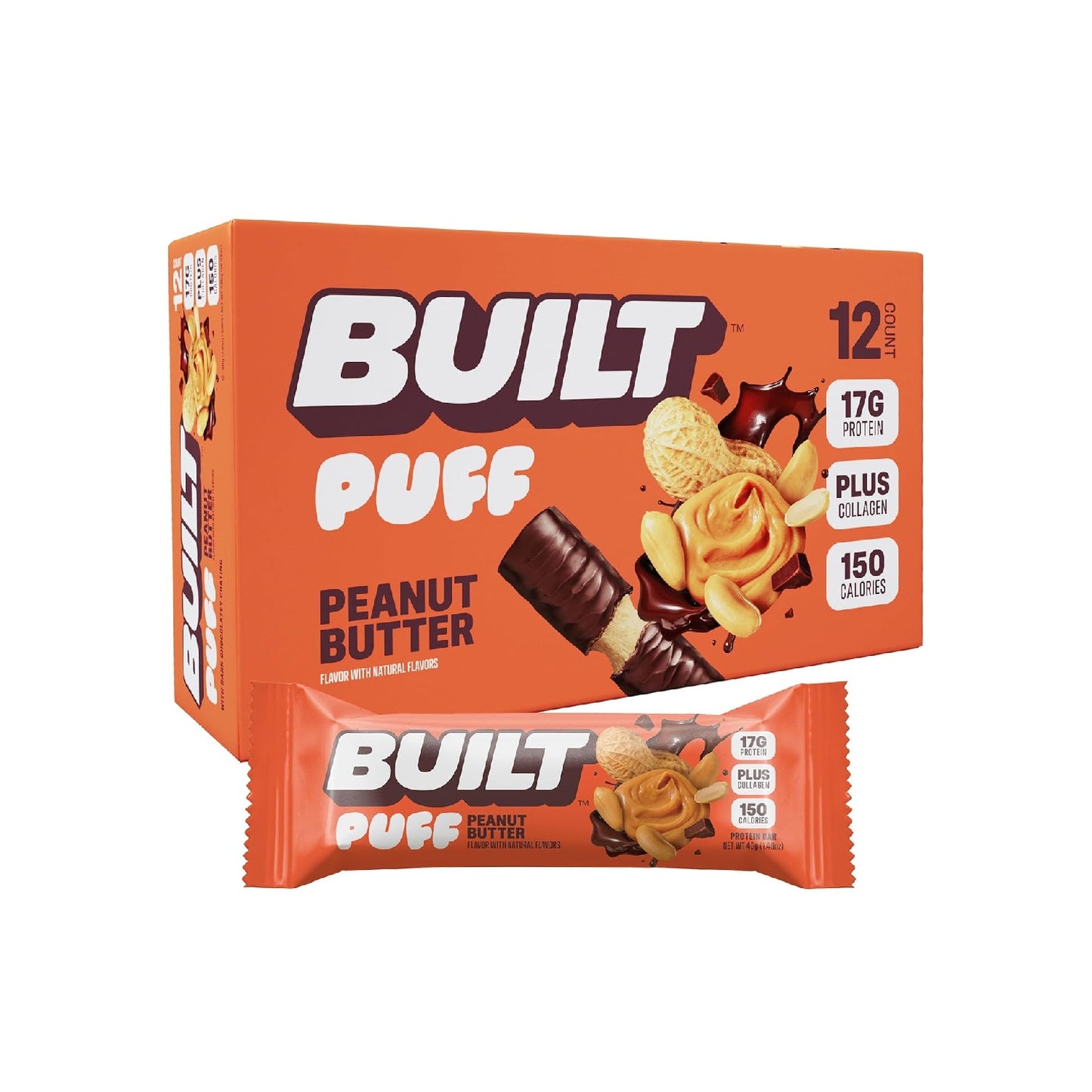 Built Bar Puff Protein Bars – 15g Protein-12 Count