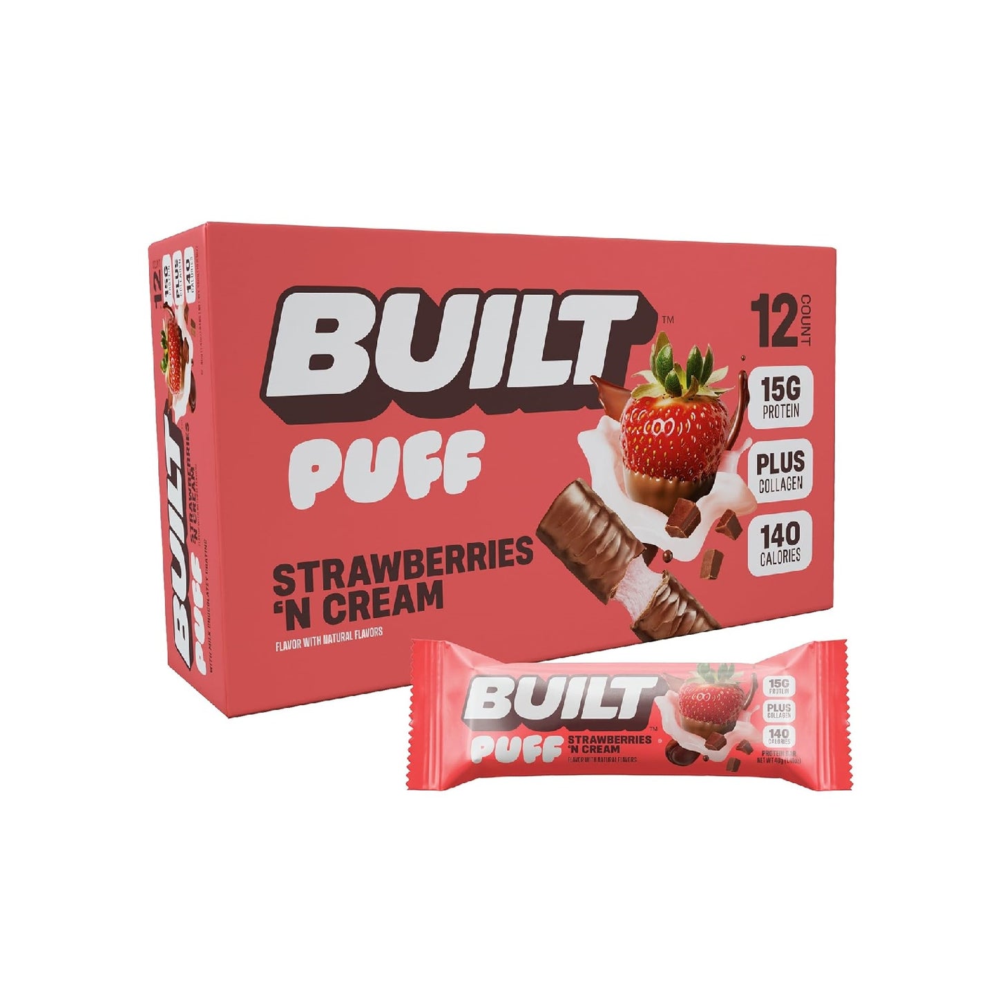 Built Bar Puff Protein Bars – 15g Protein-12 Count
